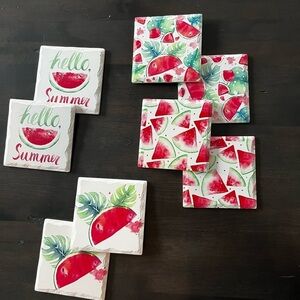 Watermelon summer Set of 8 Ceramic Coasters 🍉